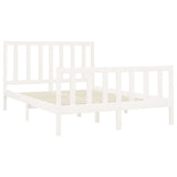 Bed Frame without Mattress White 120x200 cm Solid Wood Pine 3106699