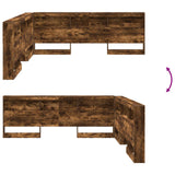 Storage Headboard with Shelf Smoked Oak 180 cm Engineered Wood 3335513