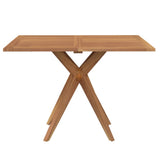 Garden Table Brown Solid Acacia wood 110 cm Decorative Inlays 367837