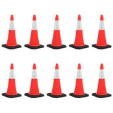 Reflective Traffic Cones with Heavy Bases 10 pcs 75 cm 150944