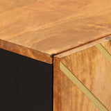 Side Cabinet Brown and Black 60x33.5x75 cm Solid Wood Mango 356785