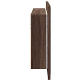 LED Bathroom Mirror Cabinet Brown Oak 80x12x45 cm Acrylic 834953