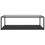 ZNTS Coffee Table Transparent and Black 120x60x35 cm Tempered Glass 322906
