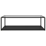 ZNTS Coffee Table Transparent and Black 120x60x35 cm Tempered Glass 322906