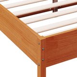 Bed Frame without Mattress Wax Brown 135x190 cm Double Solid Wood Pine 844748
