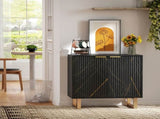 Elegant Storage Sideboard - Black/Gold-Tone T3398P343172