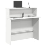 ZNTS Reception Desk White 100x50x103.5 cm Engineered Wood 859024