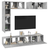 8 Piece TV Cabinet Set Concrete Grey Engineered Wood 3079124