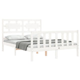 Bed Frame without Mattress White Small Double Solid Wood Pine 3192527