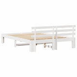 Bed Frame with Headboard White 150 x 200 cm Solid Pine Wood 872606