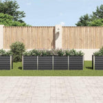 Raised Garden Bed 320x40x77 cm Galvanised Steel Anthracite 47051