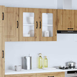 Kitchen Wall Cabinet with Glass Door Kalmar Artisan Oak Engineered Wood 853616