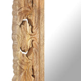 Hand Carved Mirror Brown 110x50 cm Solid Mango Wood 321640