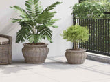 Planter Basket with Storage 2 pcs Grey Lacak Rattan 42020959