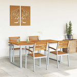 Garden Dining Set 5 pcs Grey and brown Solid acacia wood 3284347