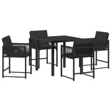 Garden Dining Set 5 pcs Black Poly Rattan 3380745