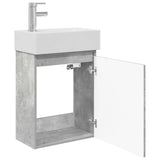 Bathroom Vanity Unit with Tap Concrete Grey 45.5 x 22.5 x 84 cm 889464
