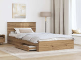 Bed Frame with Drawer Artisan Oak 100 x 200 cm Engineered Wood 3410939