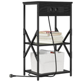 Bedside Cabinet Black Oak 41 x 31 x 76 cm Engineered Wood 859525