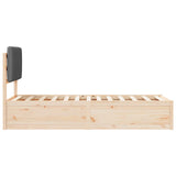 Bed Frame with Upholstered Headboard Dark Grey 75 x 190 cm 877810