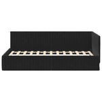 Corner Bed Frame with Headboard Black 100 x 200 cm Velvet 42016281