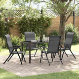 Garden Dining Set 5 pcs Grey Powder-Coated Steel 3379277