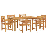 Garden Dining Set 7 pcs Brown Solid Acacia Wood 3375654