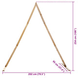Wedding Arch Light Brown 202 x 95 x 254 cm Solid Pine Wood 42019396