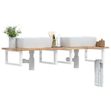 Basin Shelf Wall Mounted Steel and Solid Wood Acacia 3302796