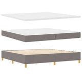 Box Spring Bed with Headboard Taupe 200 x 200 cm Fabric 3339725