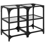 Coffee Tables with Transparent Glass Top 2 pcs 30x30x45 cm Steel 845999