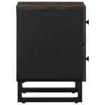 ZNTS Bedside Cabinet Black 40x33x46 cm Solid Wood Mango 4017682