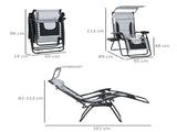 Zero Gravity Lounger Chair, Folding Reclining Patio Chair with Shade Cover, Padded Seat, Cup Holder, T3398P323989
