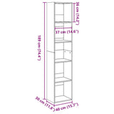 Bookcase Black 40x30x189 cm Engineered Wood 857886