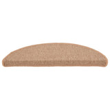 Stair Mats 15 pcs 56x17x3 cm Light Brown Half Round 149851