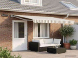 Electric Retractable Awning Light Grey and White 4 x 2 m 3425814