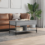 ZNTS Coffee Table Grey Sonoma 100x50x50 cm Engineered Wood and Metal 845369