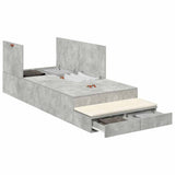 Storage Bed Frame Concrete Grey 80 cm Engineered Wood 3335600