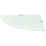 Corner Shelves 2 pcs with Chrome Supports Glass White 35x35 cm 3051599