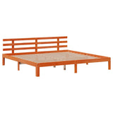 ZNTS Bookcase Bed without Mattress Wax Brown 180x200 cm Super King Solid Wood Pine 3322727