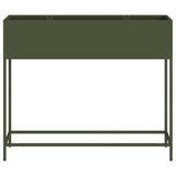 Raised Garden Planter Olive green 100 x 26 x 82 cm Steel 865879