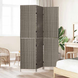 Room Divider Folding Manual Grey 146 x 180 cm Poly Rattan 42003670