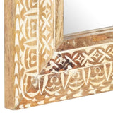 Hand-Carved Mirror 80x50x2.6 cm Solid Mango Wood 321645