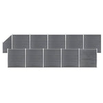 WPC Fence Set 10 Square + 1 Slanted 1830x186 cm Grey 3053242
