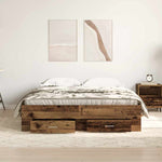 Bed Frame with Drawers Old wood 140 x 200 cm Engineered wood 3333966