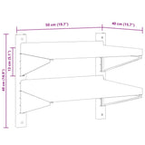 2-Tier Wall Shelf 50x40x48 cm Silver Stainless Steel 30315