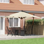 Cantilever Garden Parasol with Wooden Pole 400x300 cm Sand White 318429