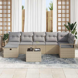Sofa Set with Cushion 8 pcs Beige and Light Grey Poly Rattan 3359209