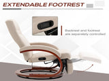 135&deg Manual Reclining Swivel Chair, with Footrest - Beige T3398P344786