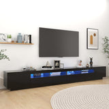 TV Cabinet with LED Lights Black 300x35x40 cm 3081925